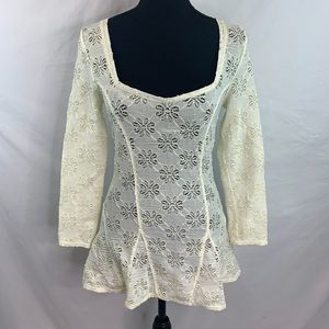 Free People Lace Blouse Size M